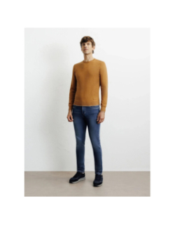 Pull col rond brad camel marron homme - Izac