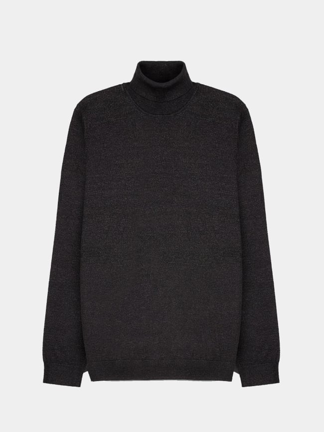 Pull col roulé marcellus gris anthracite homme - Teddy Smith