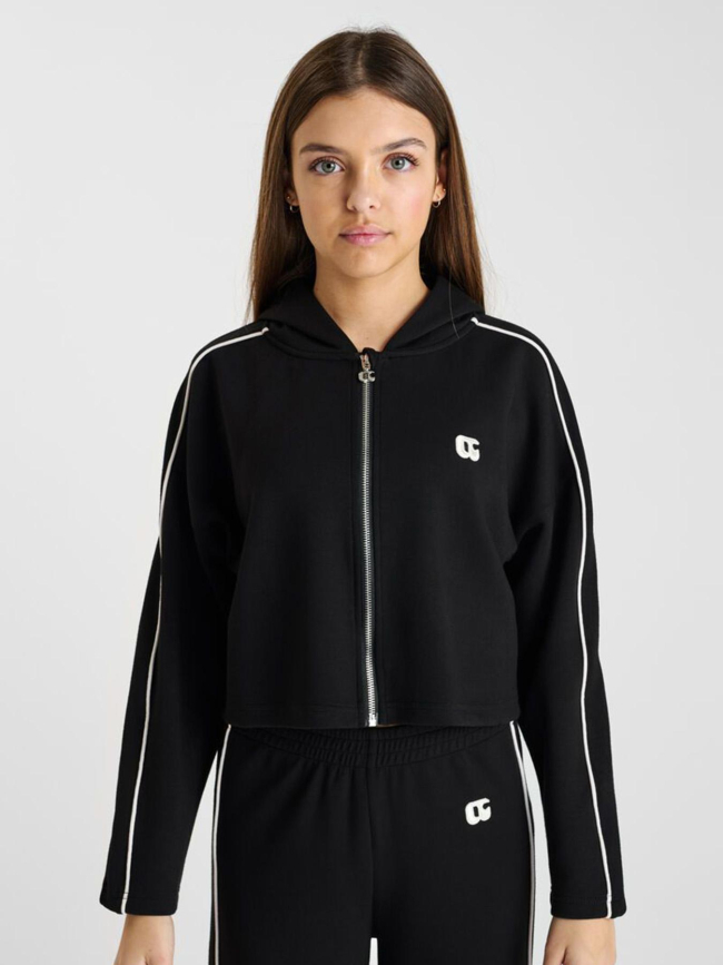 Sweat zippé fripigi noir fille - Le Temps Des Cerises