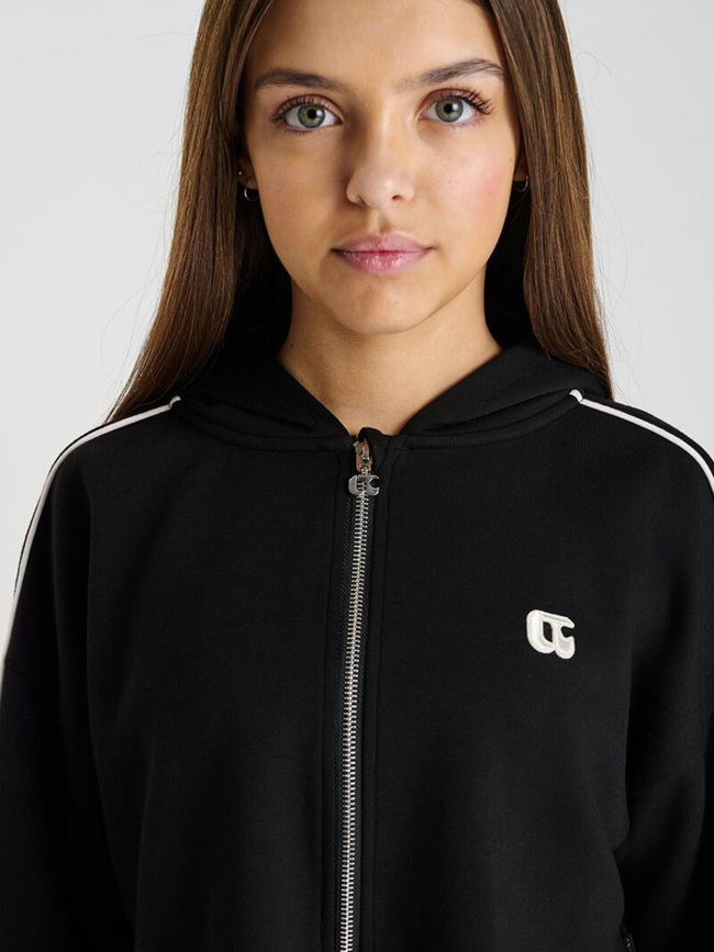 Sweat zippé fripigi noir fille - Le Temps Des Cerises