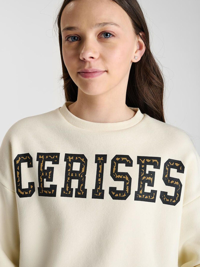 Sweat dianegi cannoli écru blanc fille - Le Temps Des Cerises