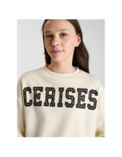 Sweat dianegi cannoli écru blanc fille - Le Temps Des Cerises