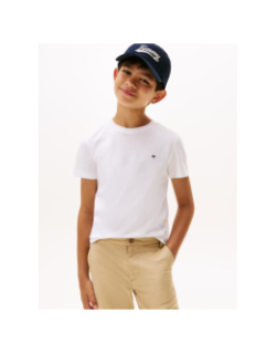 T-shirt uni mini logo regular blanc enfant - Tommy Hilfiger