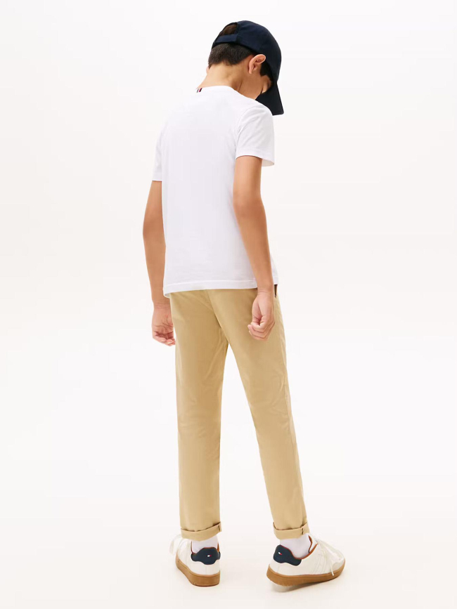 T-shirt uni mini logo regular blanc enfant - Tommy Hilfiger