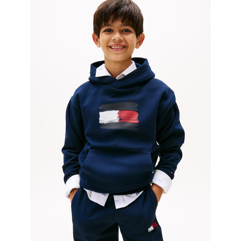 Sweat à capuche flag bleu marine garçon - Tommy Hilfiger