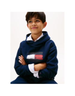 Sweat à capuche flag bleu marine garçon - Tommy Hilfiger