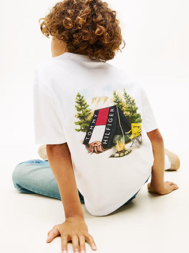 T-shirt camp print blanc garçon - Tommy Hilfiger