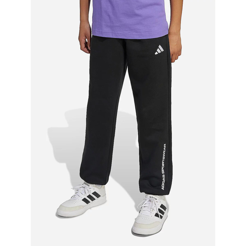 Jogging fleece sportswear noir garçon - Adidas