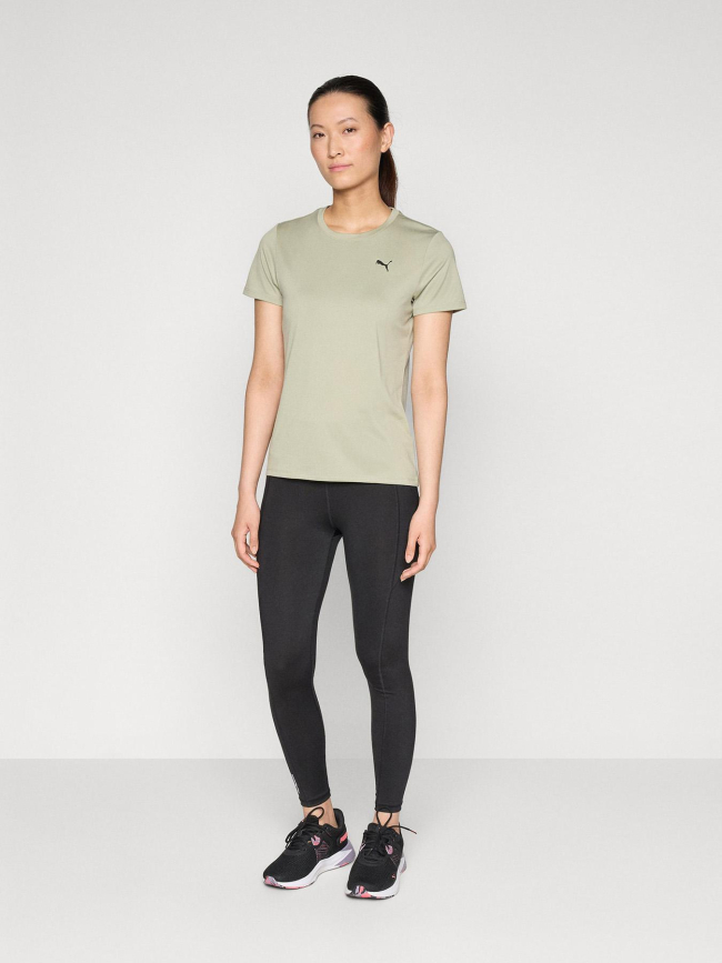 T-shirt de sport uni logo tad essential vert femme - Puma