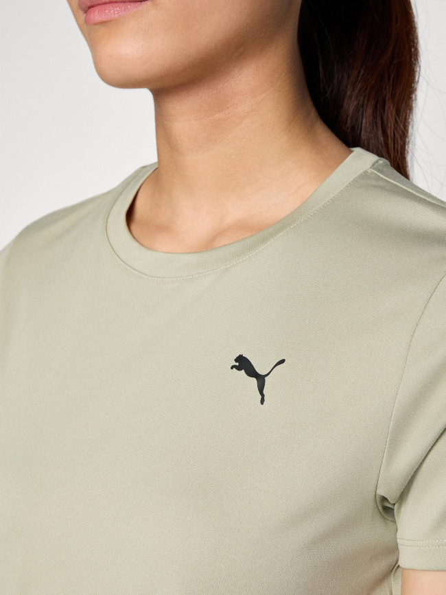 T-shirt de sport uni logo tad essential vert femme - Puma
