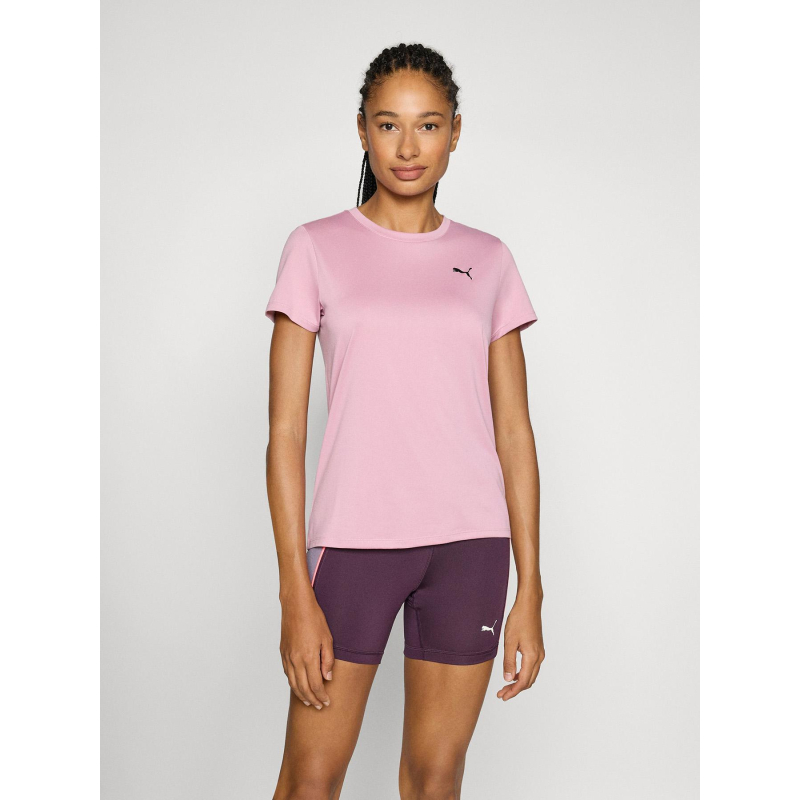 T-shirt de sport uni logo tad essential rose femme - Puma