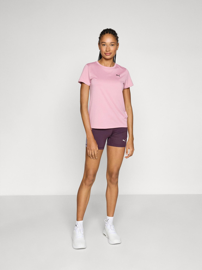 T-shirt de sport uni logo tad essential rose femme - Puma