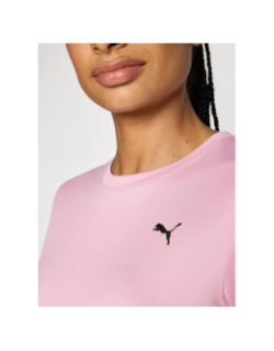T-shirt de sport uni logo tad essential rose femme - Puma