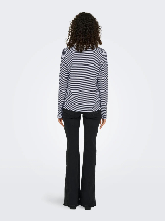 T-shirt rayé pisa bleu marine écru femme - Jdy