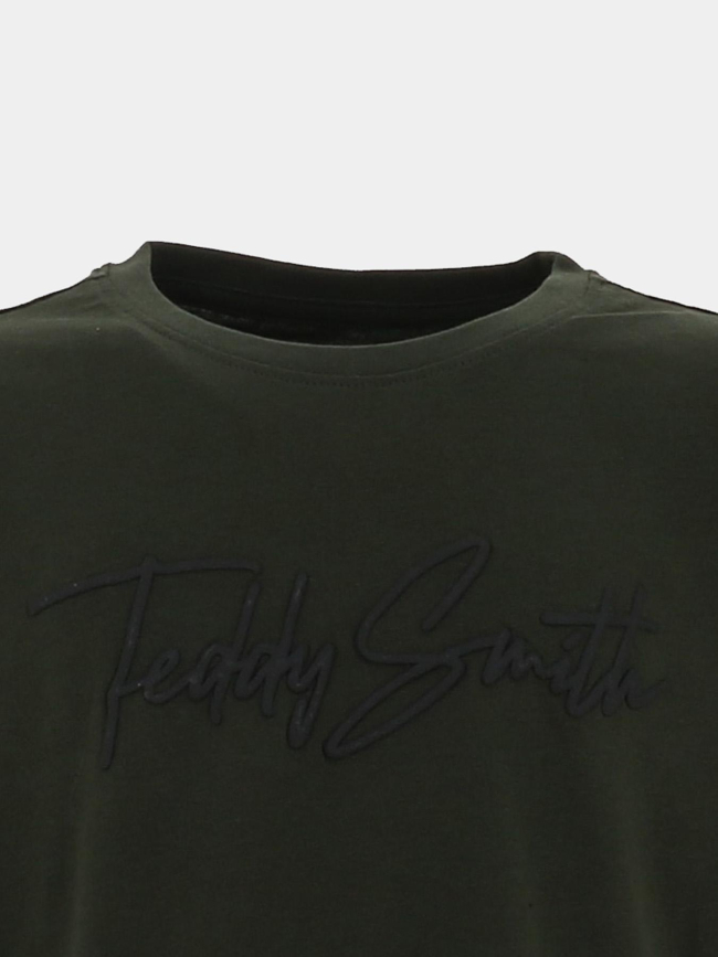 T-shirt logo evan kaki foncé garçon - Teddy Smith