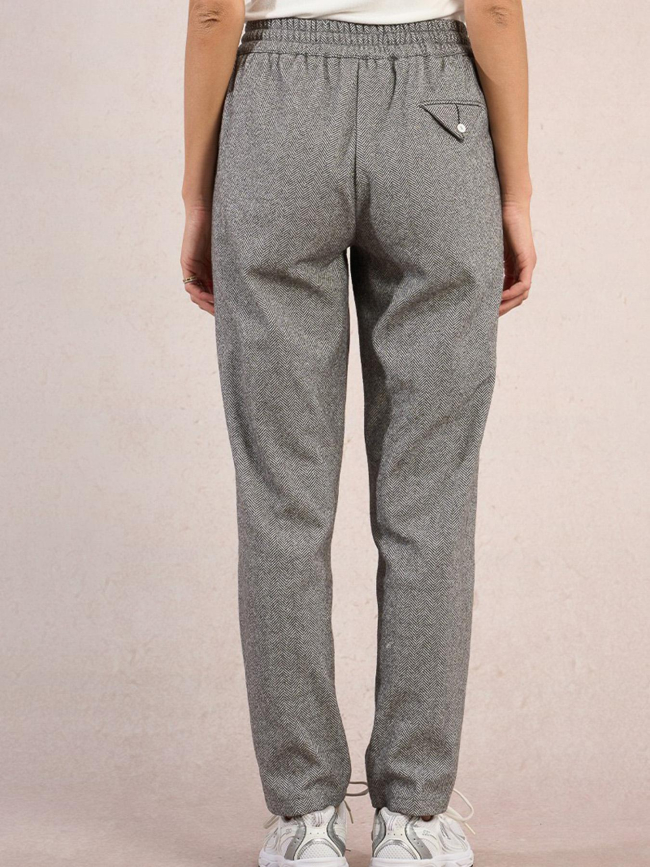 Pantalon droit à chevrons gris noir femme - Molly Bracken