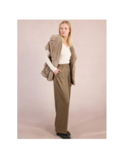 Pantalon large taille haute kaki femme - Molly Bracken