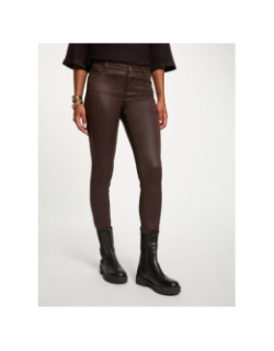 Pantalon slim enduit palao marron femme - Morgan