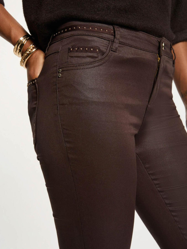 Pantalon slim enduit palao marron femme - Morgan