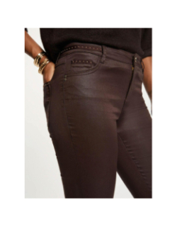 Pantalon slim enduit palao marron femme - Morgan