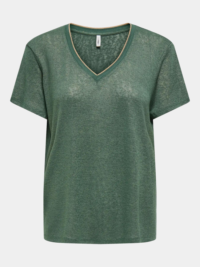 T-shirt col v beatrice vert femme - Only