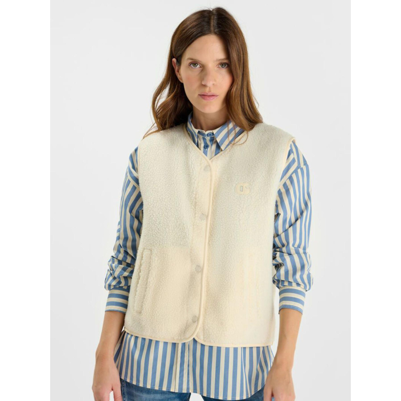 Veste sans manche gudru blanc fille - Le Temps Des Cerises