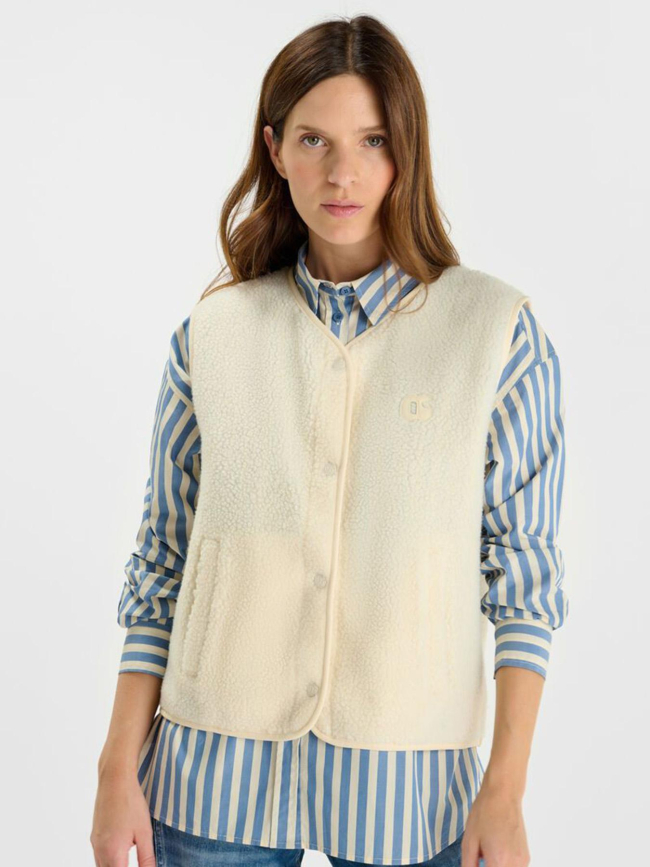 Veste sans manche gudru blanc fille - Le Temps Des Cerises