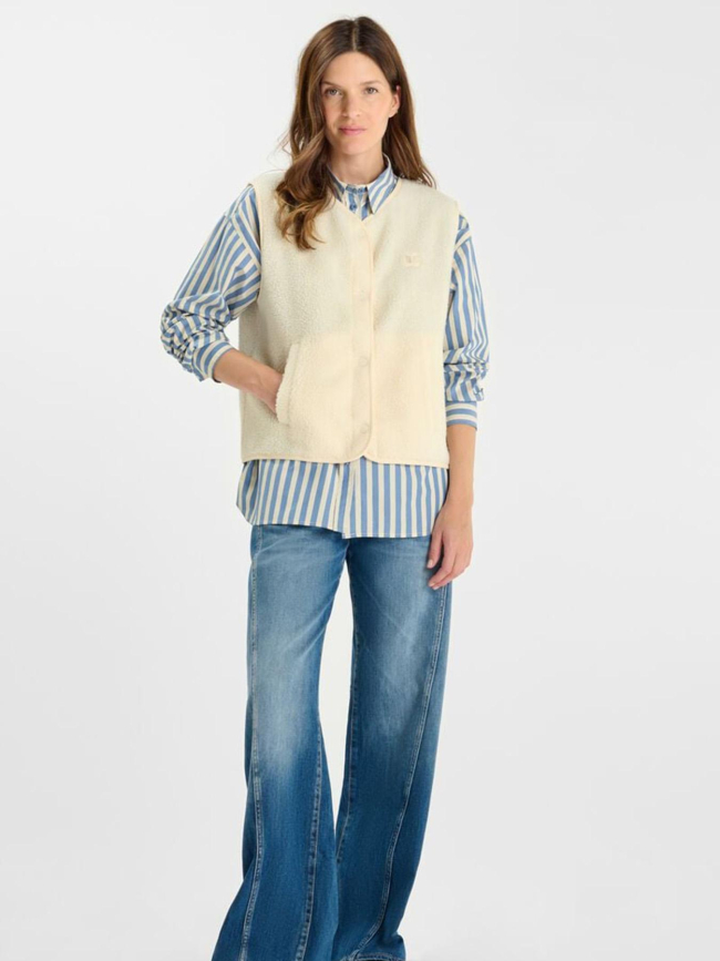 Veste sans manche gudru blanc fille - Le Temps Des Cerises