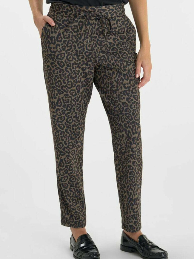 Pantalon léopard marron femme - Le Temps Des Cerises