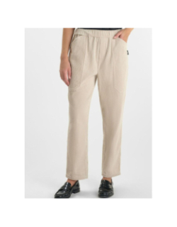 Pantalon droit velours côtelé beige femme - Le Temps Des Cerises