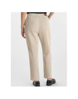 Pantalon droit velours côtelé beige femme - Le Temps Des Cerises