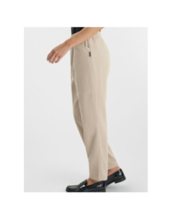 Pantalon droit velours côtelé beige femme - Le Temps Des Cerises