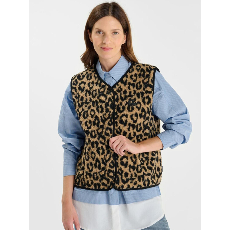 Veste sans manche sherpa gudrugi marron fille - Le Temps Des Cerises