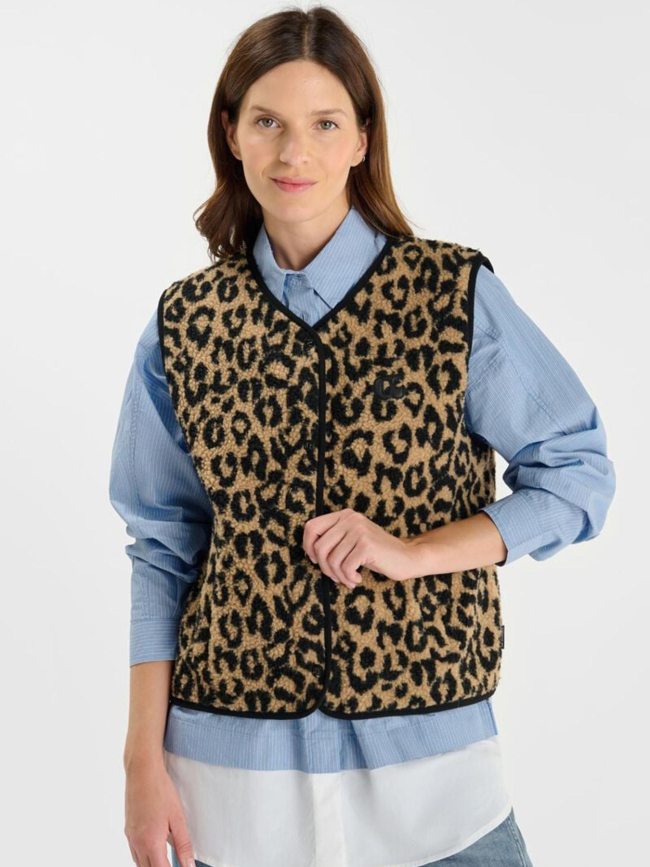 Veste sans manche sherpa gudrugi marron fille - Le Temps Des Cerises