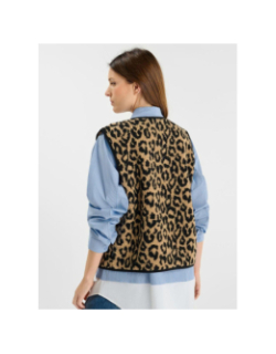 Veste sans manche sherpa gudrugi marron fille - Le Temps Des Cerises