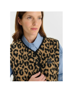 Veste sans manche sherpa gudrugi marron fille - Le Temps Des Cerises