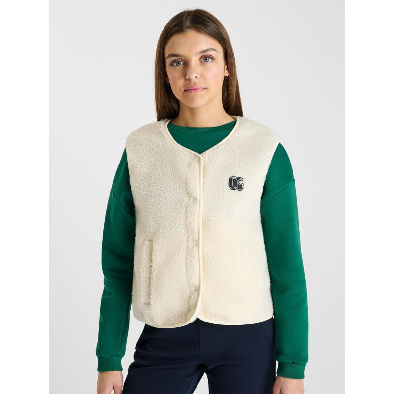 Veste sans manche sherpa gudrugi blanc fille - Le Temps Des Cerises