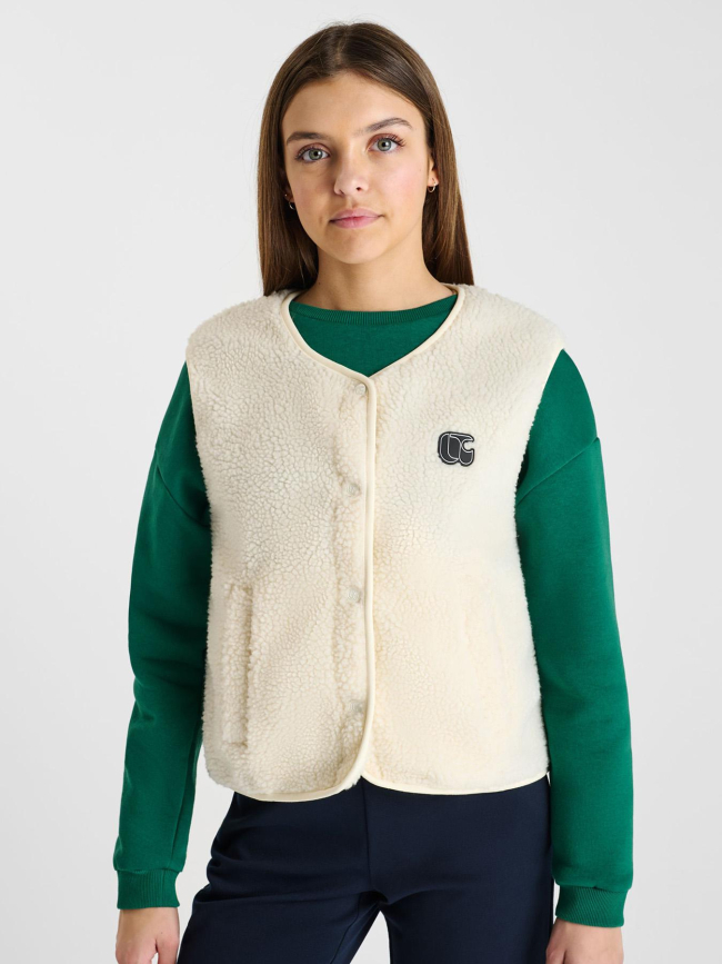 Veste sans manche sherpa gudrugi blanc fille - Le Temps Des Cerises