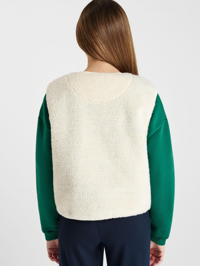 Veste sans manche sherpa gudrugi blanc fille - Le Temps Des Cerises