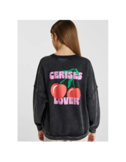 Sweat julesgi délavé noir fille - Le Temps Des Cerises