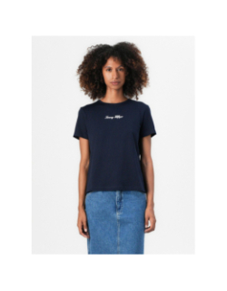 T-shirt script regular bleu marine femme - Tommy Hilfiger