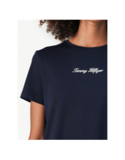 T-shirt script regular bleu marine femme - Tommy Hilfiger
