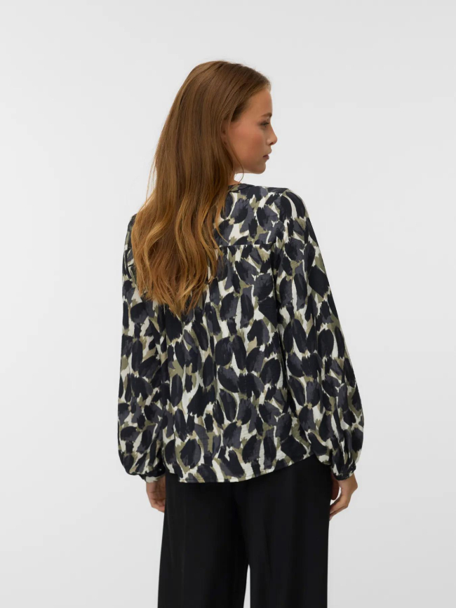 Chemisier fanini noir vert femme - Vero Moda