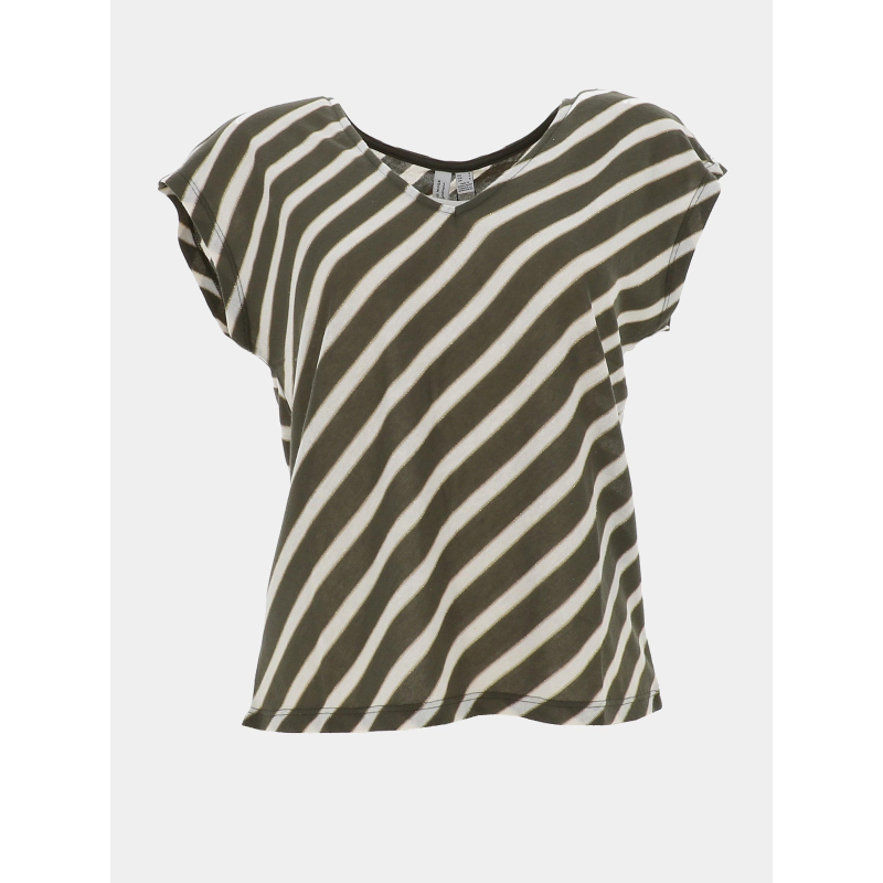 T-shirt col v fika kaki femme - Vero Moda