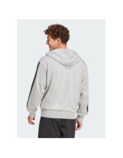 Sweat zippé à capuche 3s gris chiné homme - Adidas