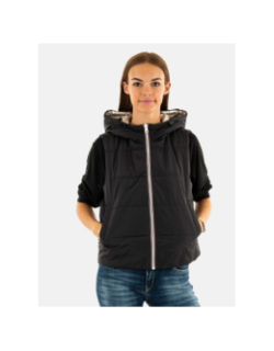 Doudoune sans manche réversible fry noir argenté femme - Only