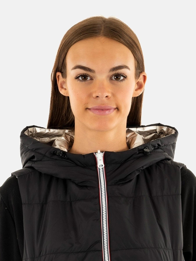 Doudoune sans manche réversible fry noir argenté femme - Only