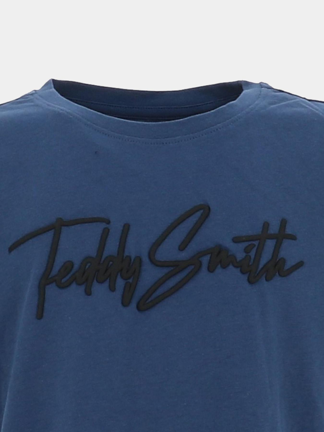 T-shirt evan indigo bleu garçon - Teddy Smith