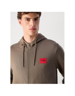 Sweat zippé à capuche daple gris homme - Hugo