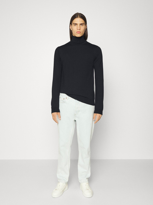 Pull col roulé en laine san thomas bleu marine homme - Hugo